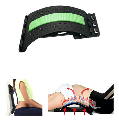 L Masajeador Estirador Lumbar Ajustable Alivia Dolor Espalda