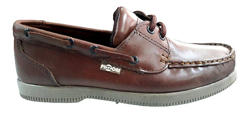 Nautico Cuero Zapato Hombre Escolar Acordonado Pizzoni 7028