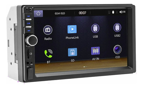 Radio Auto 2 Din Cam Reversa Carplay  Android Auto Bluetooth