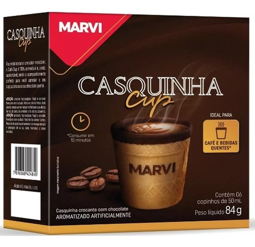 Casquinha Cobertura Chocolate Marvi Cup Cx. 84g 24 Unidades