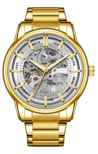 Relojes Mecánicos Ochstin Man Business Skeleton Color Del Fondo Gold/white