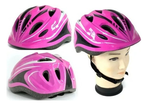 Casco Para Bicicleta Color Rosa Talle Ajustable