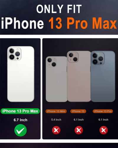 Funda Tipo Cartera Shieldon Para iPhone 13 Pro Max 5g, Color Azul Marino
