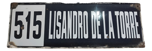 Cartel Antiguo Calle Chapa Enlozado 515 Lisandro De La Torre Londres (Usado)