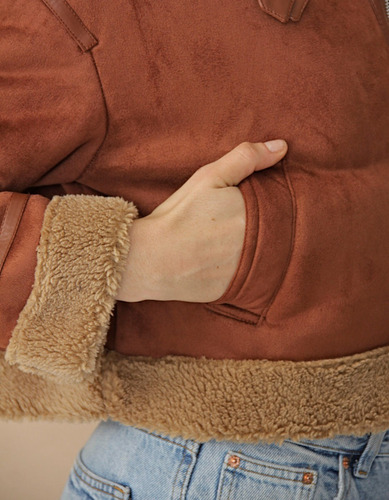 Campera Gamulan Corderito Peluche Mujer