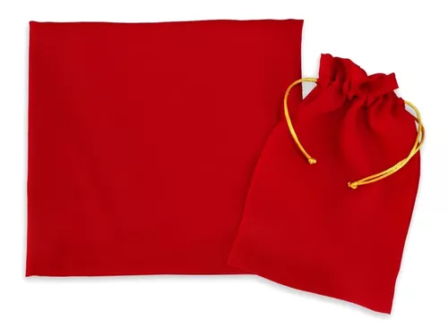 Toalha Tecido Jogo de Cartas Cigana S Sara 70 x 70 cm Vermelha
