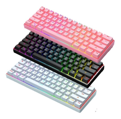 Mini Teclado Mecánico Para Videojuegos De 61 Teclas 60% Rgb 