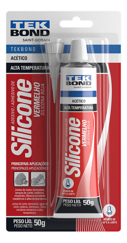 Cola Silicone Acético Alta Temperatura 50g Cores Tek Bond