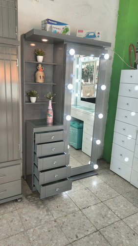 Zapatera Tocador Vanity Hollywood 1mt Gris