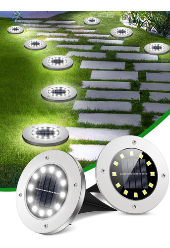 Kit 8 Luminaria Solar Jardim Com Sensor Externa Prova D'água