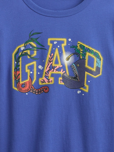 Polera Niño Gap Devilfish Manga Corta Azul