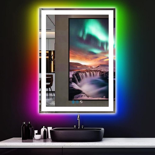 Arumma 30 X 20 Pulgadas Cuadrado Led Espejo De Baño Con Luce