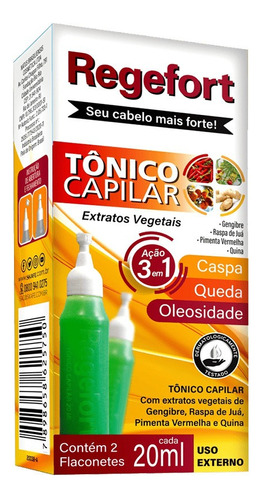 Tonico Capilar Skafe 20ml Extrato Vegetais C/2 Flaconetes