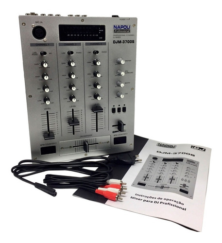 Controlador Mixer Profissional Super Dj Mixagem C/ 3 Canais