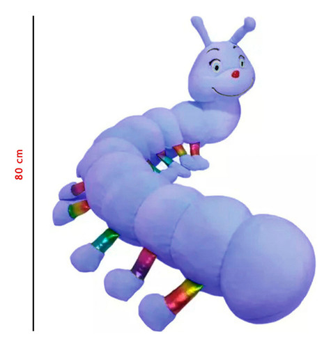 Cuncuna Gusano Peluche Acolchado Para Bebe De 80cm Lila