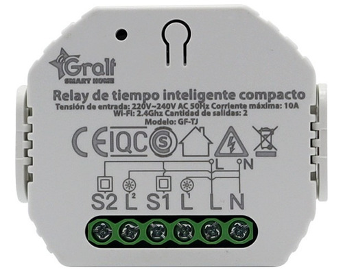 Relay Tiempo Inteligente Gralf Wifi 2 Canales Llave Externa