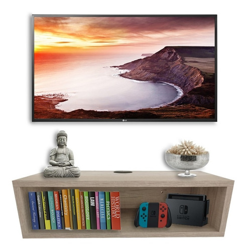 Imagen 1 de 8 de Repisa Flotante Moderna Cajón Para Equipos De Tv 50 X 25 Cm