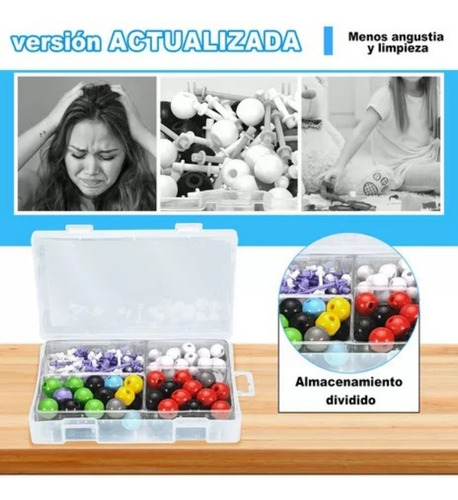189 Pzs Kit Modelo De Estructura Molecular Atómica Química