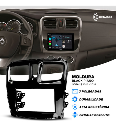 Kit Multimídia Android Carplay 7 Pol Logan 2016 2017 2018