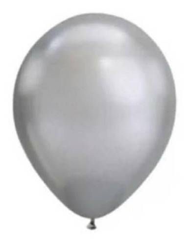 Globo látex CyP redondo plata 10" - 50 unidades