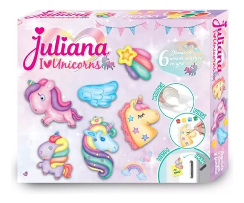 Juliana I Love Unicorns Diseña Tu Unicornio Iman Y En Yeso