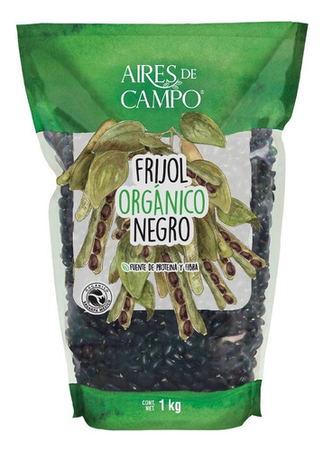2 Pza Frijol Negro Aires De Campo Orgánico 1 Kg