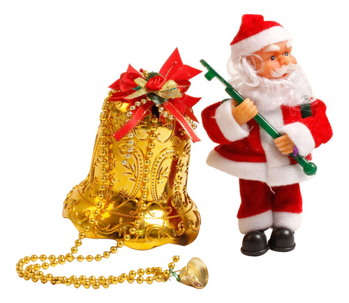 Decoración De Campana Navideña De Papá Noel Trepando, Sube Y