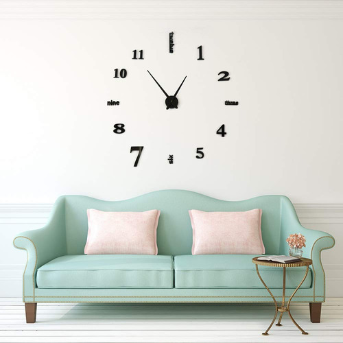 Cozroom Reloj De Pared Grande, 3d, Sin Marco, Para Hacerlo U