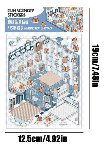 Sh Kit Pegatinas Casa En Miniatura Escena Pegatinas En