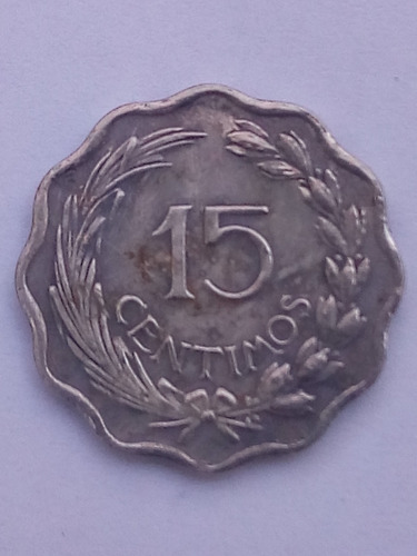 Moneda De Paraguay 15 Centimos - 1953 - Alveolada