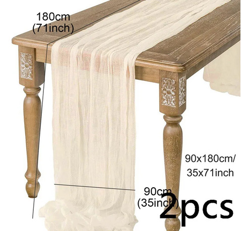 2pzs Caminos De Mesa Gasa Elegante Boho Decoración Boda Color Agua Light Brown