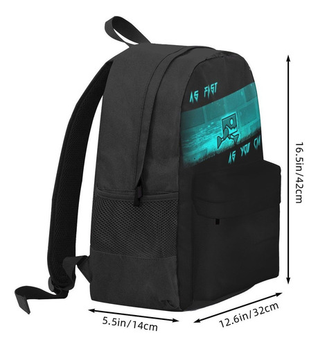 Geometry Dash Videojuego Mujer Mochila 3d Clásica Estudiante