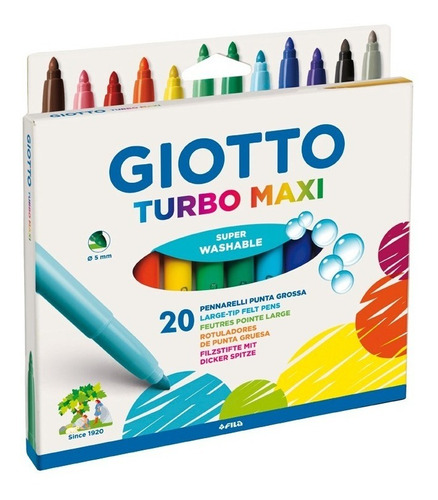 Marcador Giotto Turbo Maxi X 20 Colores