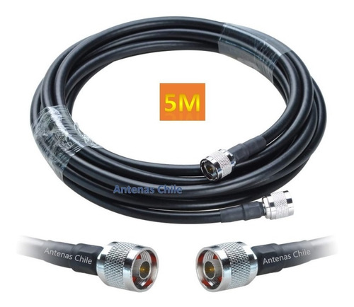 5 Metros Cable Coaxial Lmr400 Conectores N Macho 50 Ohm