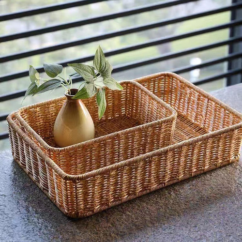 Cesta De Almacenamiento Tejida, 35 Cm X 24 Cm X 8 Cm