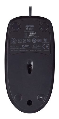 Mouse Optico Usb Logitech M100 Color Negro