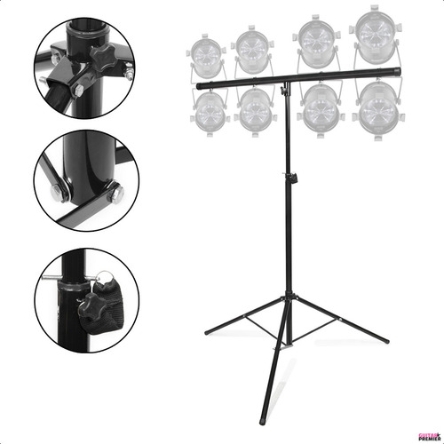 Soporte Tee Tripode Iluminacion 8 Tachos Iluminacion Dj Kp