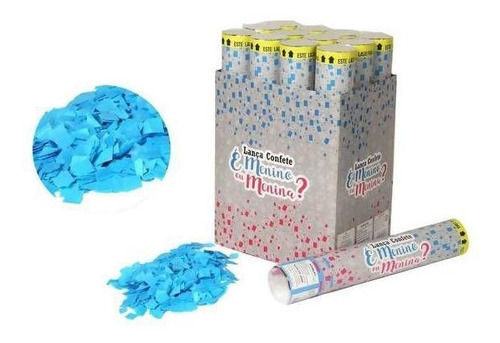 Lança Confete 30cm Chá Revelação Menino (azul)!