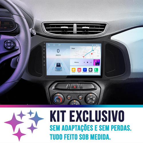 Kit Multimídia Android Carplay 4/64gb Prisma Onix 13 18-19