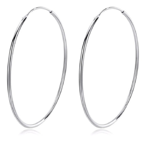 Aros Argolla Lisa 17mm. En Plata Fina 925