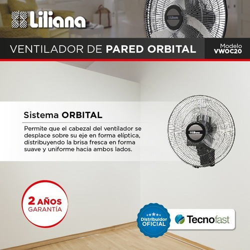Ventilador De Pared Liliana Orbital 20 Pulgadas Vwoc20 90w