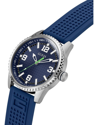 Reloj Varsity G Azul Hombre Guess Bisel Plateado