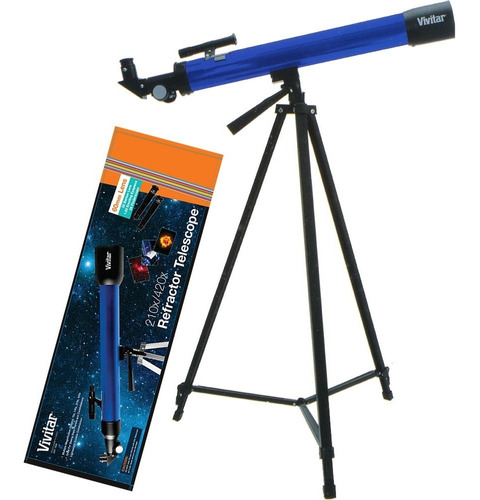 Telescópio Com Ampliação 75x 175x C/ Tripé Vivitar 160x Azul