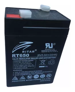 Bateria Ritar Rt650 6v 5ah Para Sistema De Alarmas Ups Vzh