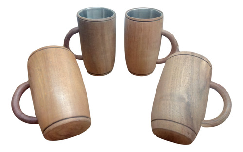 Chops De Madera Para Pintar  Con Vaso De Acero Pack X 4