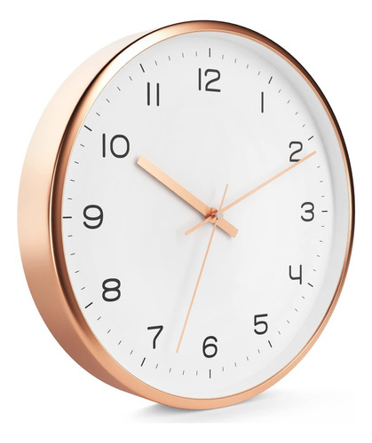 Driini Moderno Reloj De Pared Analgico De Oro Rosa  Marco De