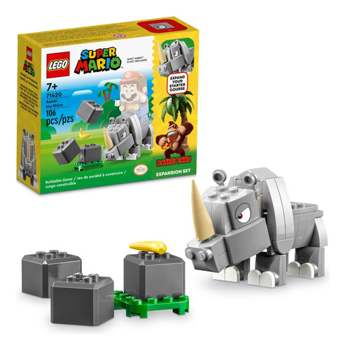 Kit Lego Super Mario Expansión Rambi El Rinoceronte 71420 3+ Cantidad de piezas 106