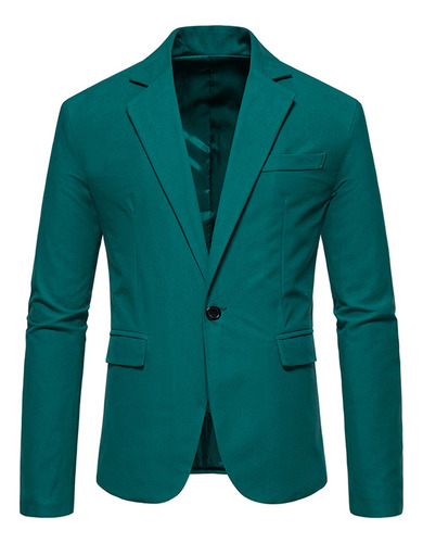 Chaqueta En Forma De U Para Hombre, Formal, Lisa, Con Un Bot