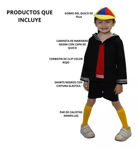 Disfraz de Quico del Chavo del Ocho para Niño de 2 a 8 años (Talla 2) :  : Juguetes y Juegos