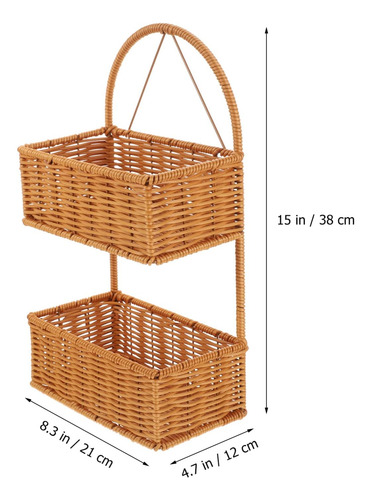 Cesta De Pared De 2 Niveles Tejida Para Almacenamiento